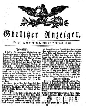 Görlitzer Anzeiger on Feb 12, 1818