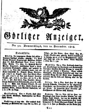 Görlitzer Anzeiger on Dec 10, 1818