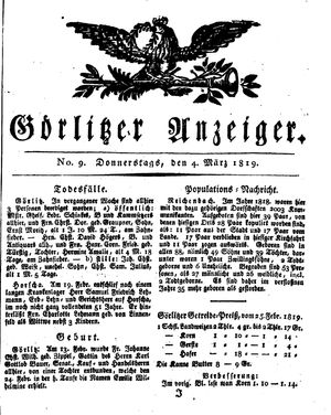 Görlitzer Anzeiger on Mar 4, 1819