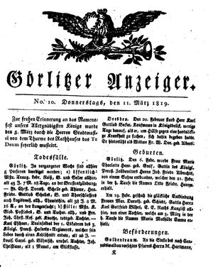 Görlitzer Anzeiger on Mar 11, 1819