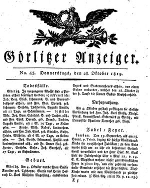 Görlitzer Anzeiger on Oct 28, 1819