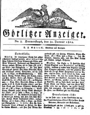Görlitzer Anzeiger on Jan 31, 1822