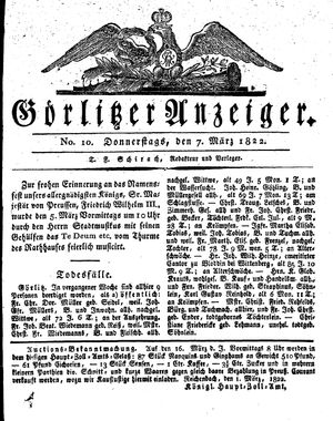 Görlitzer Anzeiger on Mar 7, 1822