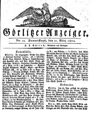 Görlitzer Anzeiger on Mar 21, 1822