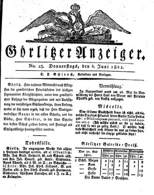 Görlitzer Anzeiger on Jun 6, 1822