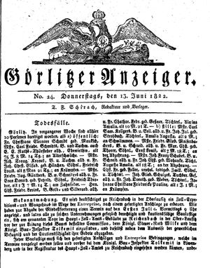 Görlitzer Anzeiger on Jun 13, 1822
