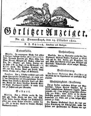 Görlitzer Anzeiger on Oct 24, 1822