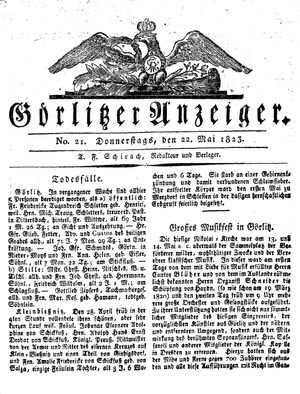 Görlitzer Anzeiger vom 22.05.1823