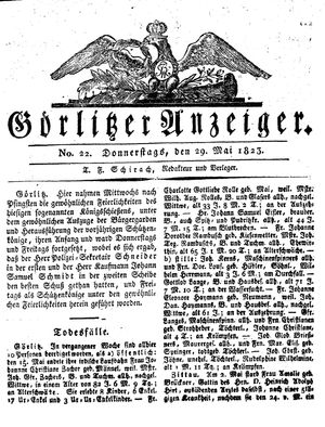 Görlitzer Anzeiger on May 29, 1823