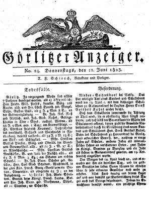 Görlitzer Anzeiger on Jun 12, 1823