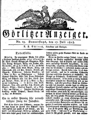 Görlitzer Anzeiger on Jul 17, 1823