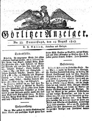 Görlitzer Anzeiger vom 14.08.1823