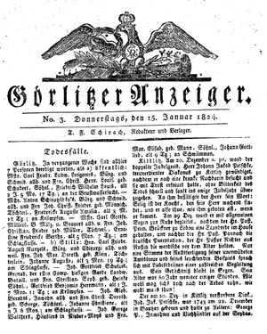 Görlitzer Anzeiger on Jan 15, 1824