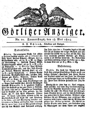 Görlitzer Anzeiger on May 13, 1824