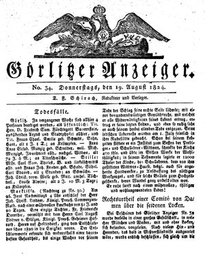 Görlitzer Anzeiger on Aug 19, 1824