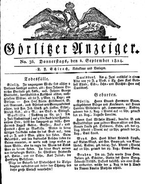 Görlitzer Anzeiger on Sep 2, 1824