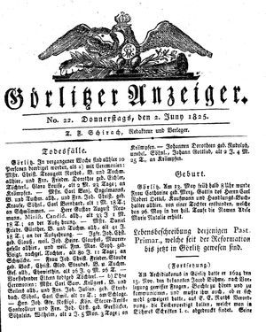 Görlitzer Anzeiger on Jun 2, 1825