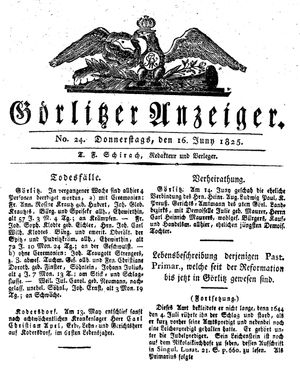 Görlitzer Anzeiger on Jun 16, 1825