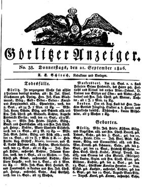Görlitzer Anzeiger on Sep 21, 1826
