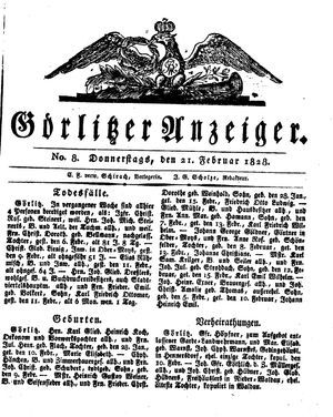 Görlitzer Anzeiger on Feb 21, 1828