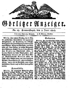 Görlitzer Anzeiger on Jun 5, 1828