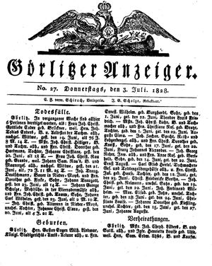 Görlitzer Anzeiger vom 03.07.1828