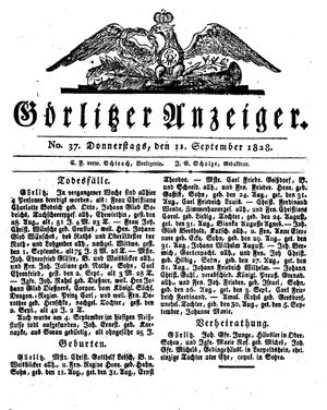 Görlitzer Anzeiger on Sep 11, 1828