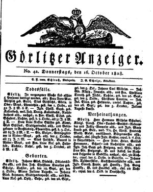 Görlitzer Anzeiger on Oct 16, 1828