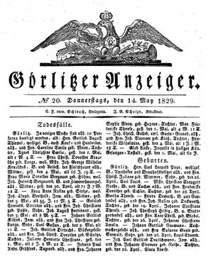Görlitzer Anzeiger vom 14.05.1829
