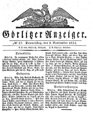 Görlitzer Anzeiger on Sep 8, 1831