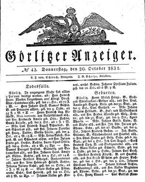 Görlitzer Anzeiger vom 20.10.1831