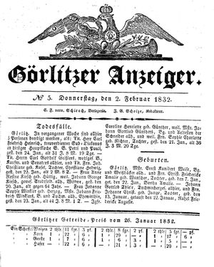 Görlitzer Anzeiger on Feb 2, 1832