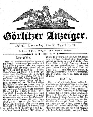 Görlitzer Anzeiger on Apr 26, 1832