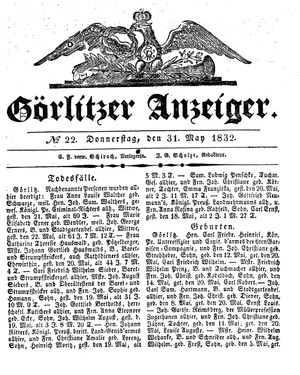 Görlitzer Anzeiger on May 31, 1832