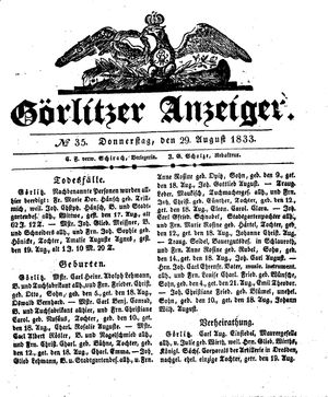 Görlitzer Anzeiger on Aug 29, 1833