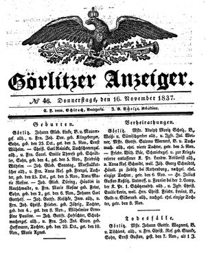 Görlitzer Anzeiger on Nov 16, 1837