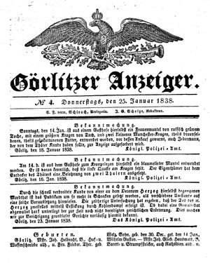 Görlitzer Anzeiger on Jan 25, 1838