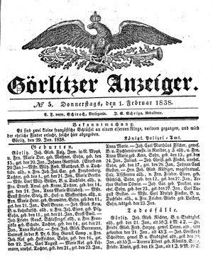 Görlitzer Anzeiger on Feb 1, 1838