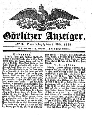 Görlitzer Anzeiger on Mar 1, 1838