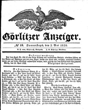 Görlitzer Anzeiger on May 3, 1838