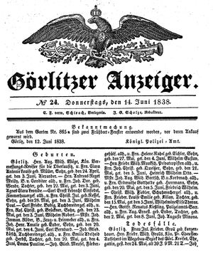 Görlitzer Anzeiger on Jun 14, 1838