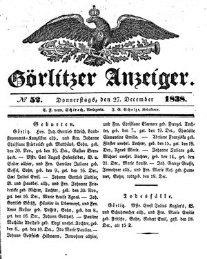 Görlitzer Anzeiger on Dec 27, 1838