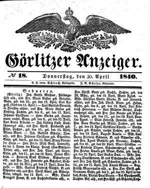 Görlitzer Anzeiger vom 30.04.1840