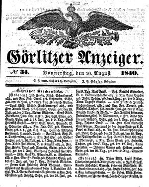 Görlitzer Anzeiger on Aug 20, 1840