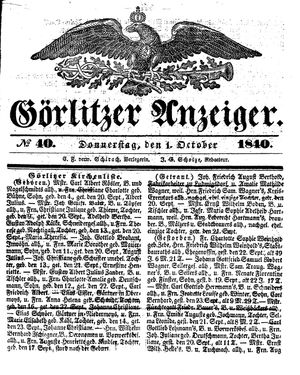 Görlitzer Anzeiger on Oct 1, 1840