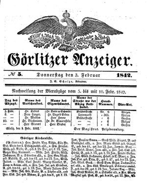 Görlitzer Anzeiger on Feb 3, 1842