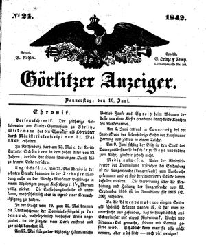 Görlitzer Anzeiger on Jun 16, 1842