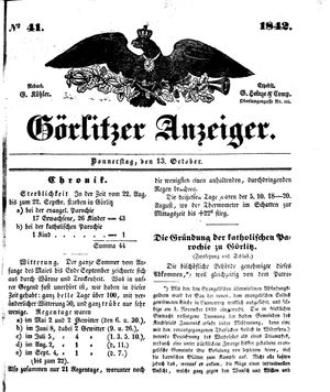 Görlitzer Anzeiger vom 13.10.1842