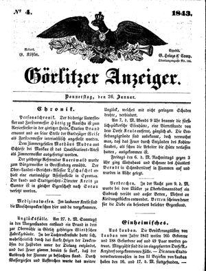 Görlitzer Anzeiger on Jan 26, 1843