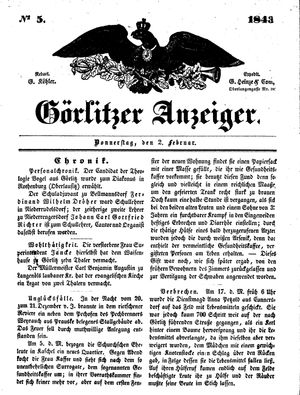 Görlitzer Anzeiger on Feb 2, 1843